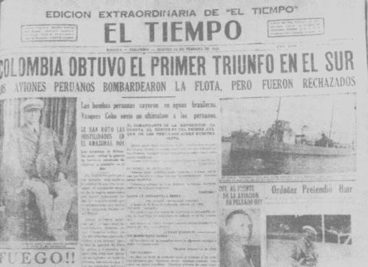 Titular del diario <a href="/ELTIEMPO/">EL TIEMPO</a> en los tiempos del conflicto limítrofe con el Perú donde por un buen tiempo nos quedamos sin acceso al río Amazonas y sin Leticia #HistoriaDeColombia