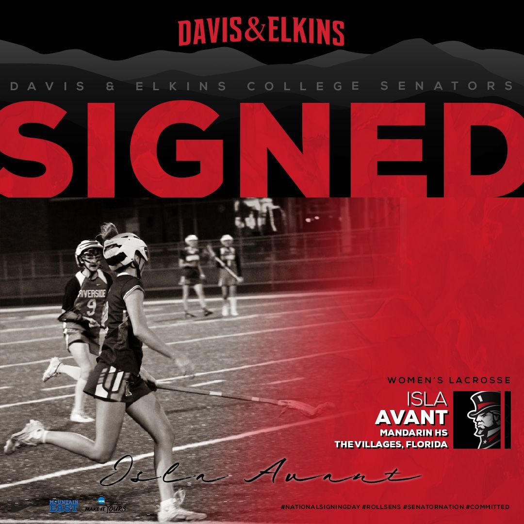 SenatorNation (@senatornation) on Twitter photo 🎉 We are thrilled to announce that Isla Avant from The Villages, FL has committed to D&E and the <a href="/senatorwlax/">Davis & Elkins Women’s Lacrosse</a> team! Welcome to Senator Nation!
✍️ #signed #RollSens #FutureSenators 🎉 We are thrilled to announce that Isla Avant from The Villages, FL has committed to D&E and the <a href="/senatorwlax/">Davis & Elkins Women’s Lacrosse</a> team! Welcome to Senator Nation!
✍️ #signed #RollSens #FutureSenators