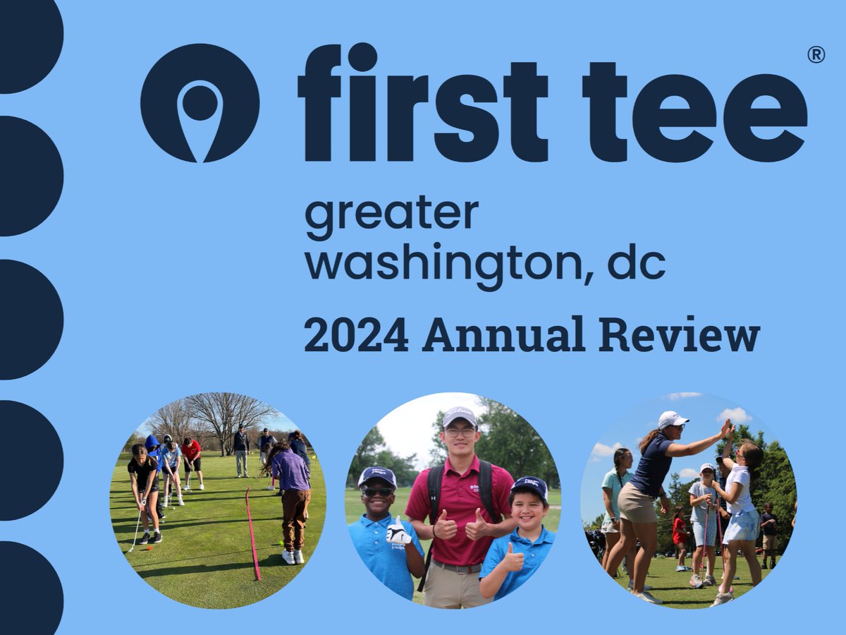 We're excited to share our 2024 Annual Review! Founded in 1999, First Tee-GWDC began pursuing its mission with our first class of 90 participants at Langston Golf Course. In 2024, we celebrated 25 years of building game changers. Read the report here: bit.ly/3GWjMum