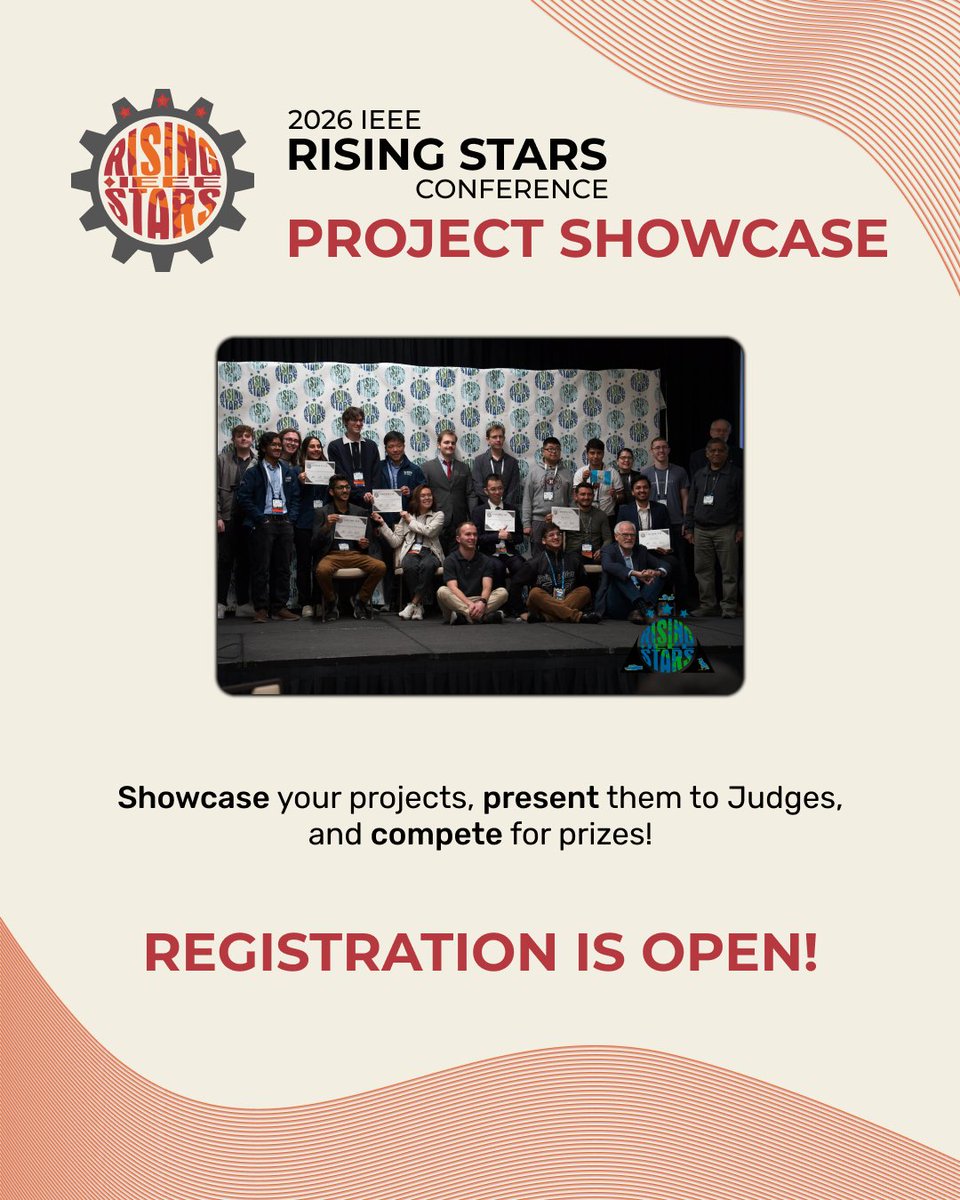IEEE Rising Stars (@ieeerisingstars) on Twitter photo The 3rd Annual IEEE Rising Stars Project Showcase registration is open! Show off innovative ideas and creative designs and compete for epic prizes💡
‼️ Must be registered for the Rising Stars Conference
Link is in our bio. Contact Yash (yash.puneet@ieee.org) for more details. The 3rd Annual IEEE Rising Stars Project Showcase registration is open! Show off innovative ideas and creative designs and compete for epic prizes💡
‼️ Must be registered for the Rising Stars Conference
Link is in our bio. Contact Yash (yash.puneet@ieee.org) for more details.