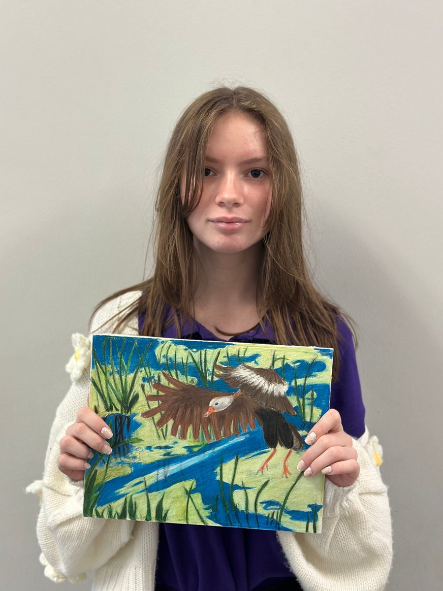 Congratulations to our students for winning the Louisiana Junior Duck Stamp contest. Mia W. and Ryleigh M. won honorable mention, and Keira N. and Pressley P. won 2nd place.  
Allie B. won 1st place and Best in Show.