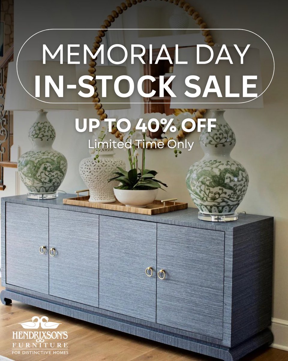 🇺🇸 Memorial Day IN-STOCK Sale 🇺🇸
Up to 40% OFF luxury furniture &amp; accessories — ready for delivery or same-day take-home!

✨ Featuring Stickley, Stressless, Century &amp; more
🎨 Free interior design service with purchase
📦 Delivery available or take it home today!

Hurry — ...