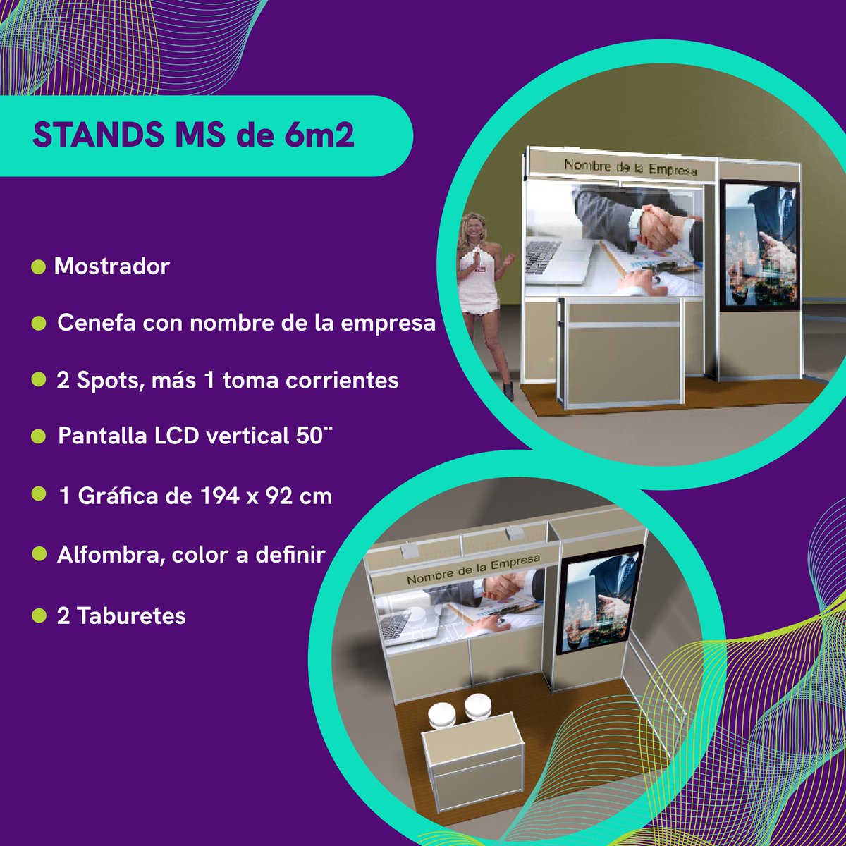 expofranquic's tweet photo. 👉 ¿Ya conocés los STANDS MS?
¡Todo lo que necesitás para destacar en la expo está incluido! 
✔️ Mostrador o Mesa Alta
✔️ Pantalla LCD vertical de 50''
✔️ Spots de iluminación + toma corriente
✔️ Gráfica personalizada
✔️ Cenefas con el nombre de tu empresa
✔️ Alfombra y taburetes https://t.co/gv7wa9PI0O