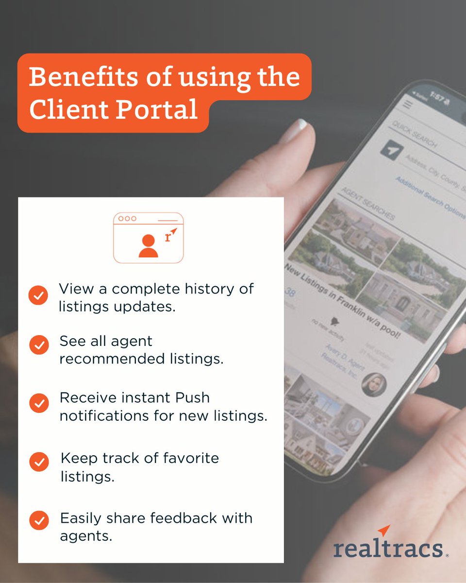 Realtracs's tweet photo. ‼️ Listing Alerts + the Client Portal = REAL Success!
Keep your clients informed, engaged, and ready to act.
Set up Listing Alerts and invite them to connect to their Client Portal today!
#realtracs #ListingAlerts #ClientPortal #realestatetech https://t.co/lreK06Wkvi