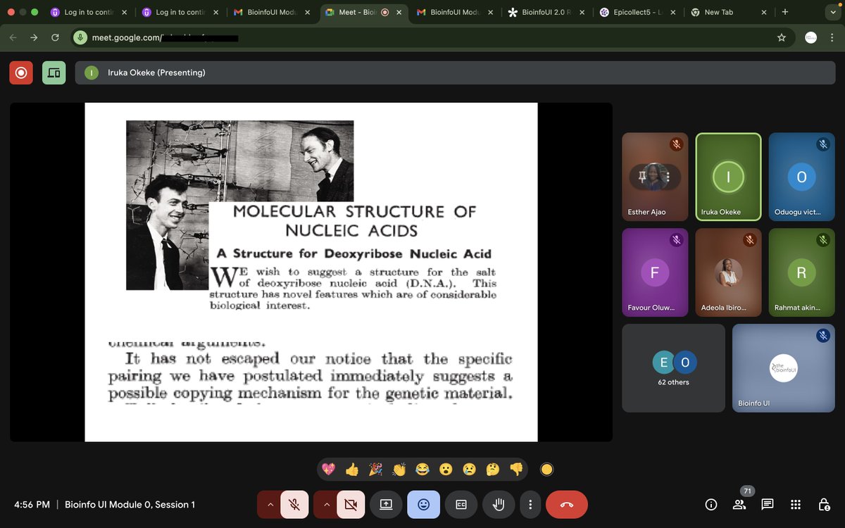 BioinfoUI's tweet image. Incredible start to BioinfoUI’s Module 0. Our genomics pre-course kicked off with a crash course on the genetics for bioinformatics.  
Huge thanks to our amazing instructor (@iruka_okeke) and engaged students.  

Missed it? Watch the recording: youtu.be/1pXaW1Rh9K4