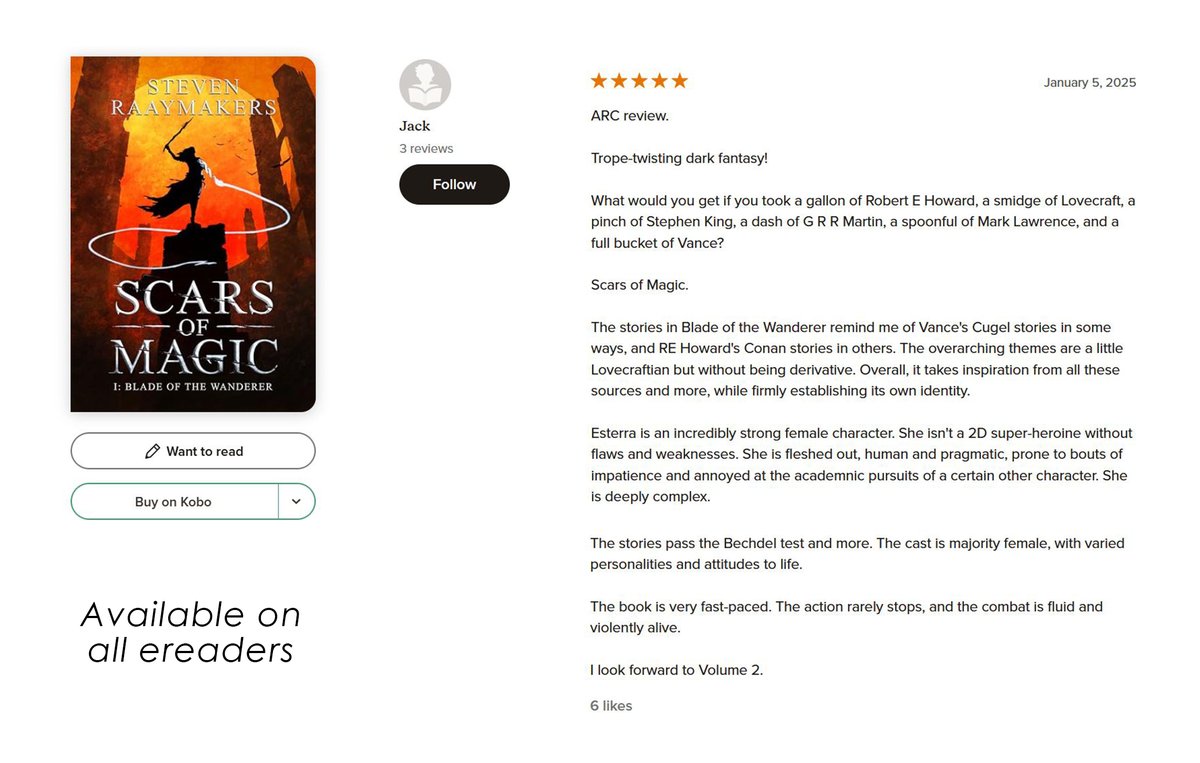 Readers are loving this entry into the dark, twisted world of SCARS OF MAGIC.

goodreads.com/book/show/2185…

#bookish #bookreview #bookreviews #books