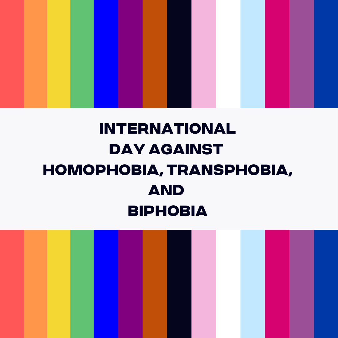 Tomorrow is the International Day Against Homophobia, Transphobia, and Biphobia. Together, we have the power to contribute to a world free from discrimination, hate and persecution. Allyship is an ongoing process; continue to support your 2SLGBTQIA+ kin beyond the day. #IDAHOTB