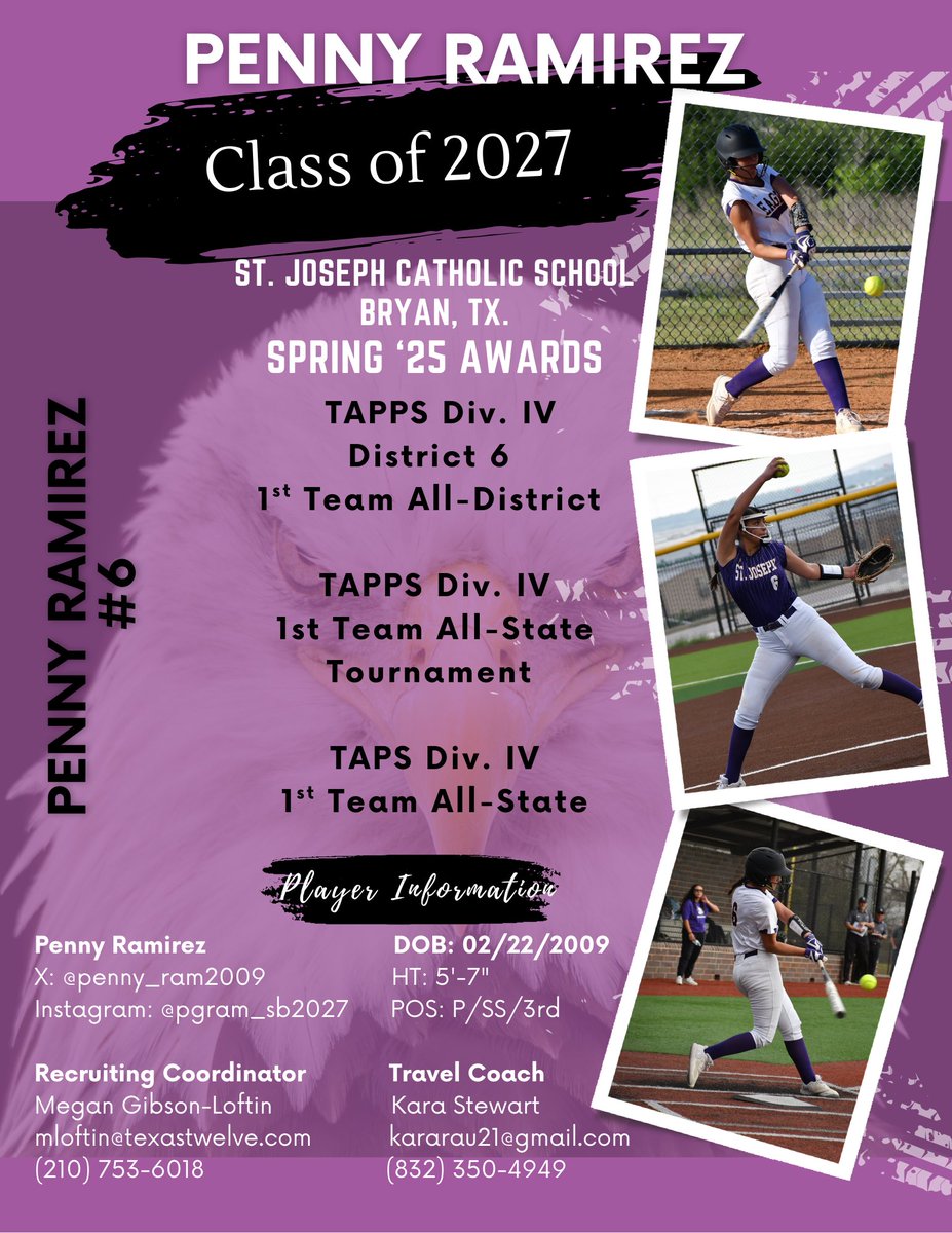 So thankful for the great season with St Joseph Catholic Lady Eagles! <a href="/TwelveRecruitSB/">Texas Twelve Recruiting Softball</a> <a href="/RecruitStJoseph/">Recruit St Joseph</a> <a href="/MvpPate/">MVP Pitching - Kendra Pate</a>