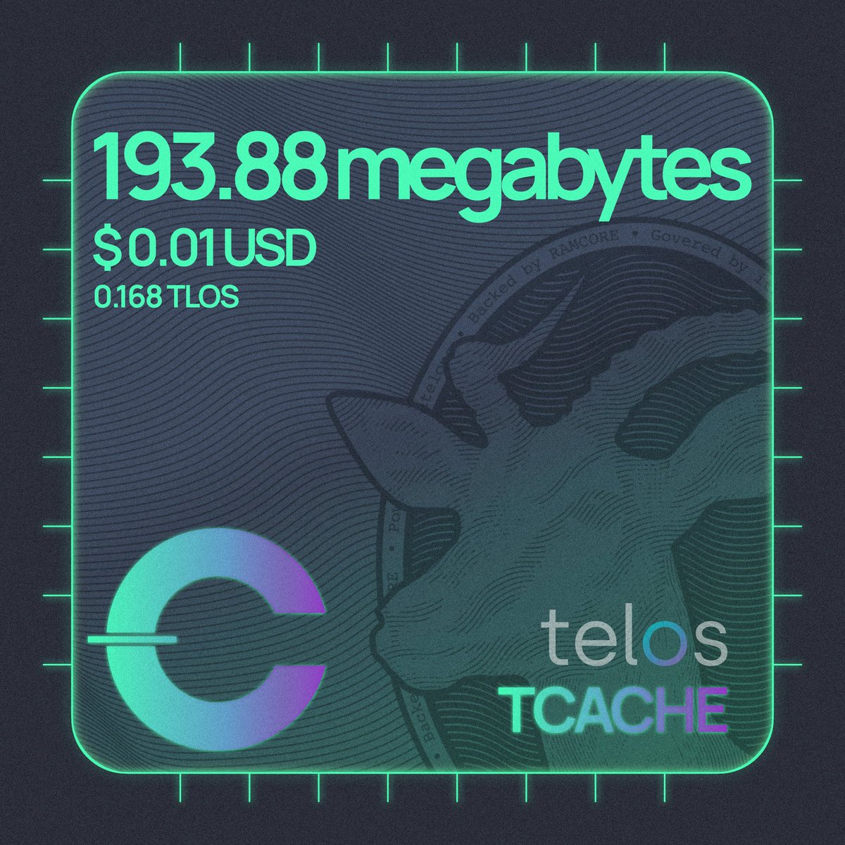 antelopecache's tweet photo. ⛏️ teloscache weekly mining report – 05/16/2025
 🔒 203293782 CACHED $RAM bytes ❤️ 💰 $0.01 $TCACHE / $USD 💰 0.168 $TCACHE / $TLOS

#TELOS #RAM #POW #POS #CACHE #teloscache #telosfam #mining difficulty 📈😍 https://t.co/xQRufJ5D7E