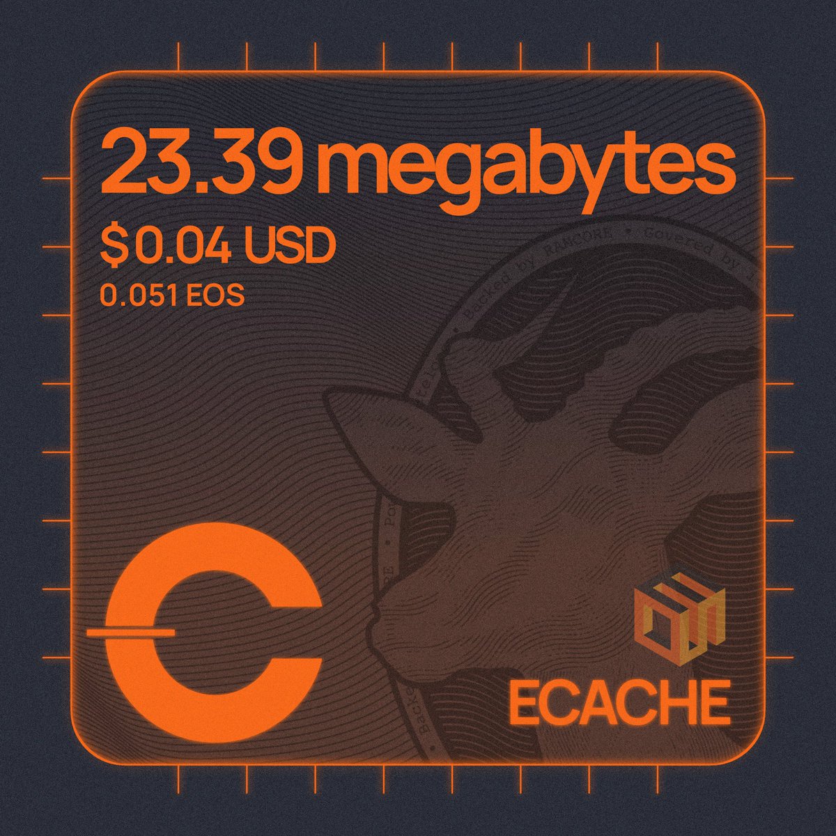 antelopecache's tweet photo. ⛏️ eoscache weekly mining report – 05/16/2025
 🔒 24527362 CACHED $RAM bytes ❤️ 💰 $0.04 $ECACHE / $USD 💰 0.051 $ECACHE / $EOS

#EOS #RAM #POW #POS #CACHE #eoscache #eosfam $RAMS $BRAM $VAULTA #VAULTA #mining difficulty 📉 https://t.co/nlYLFQNP4b