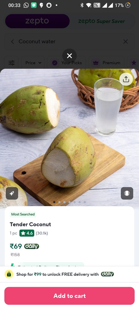 utkarsh_vermaaa's tweet photo. Why am I being shown different prices in different mobiles(both android) for the same product at same location &amp; both being Daily membership acc?
@zeptocares
@ZeptoNow 
You hv already been accused of such malpractices before. It's time for govt to take action now
@jagograhakjago https://t.co/SmshE4v1t6