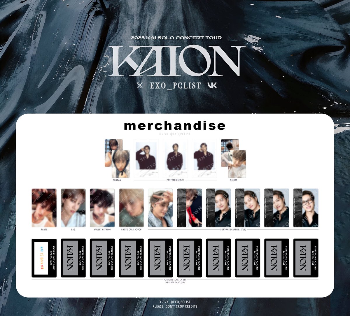 KAI KAION PHOTOCARD LIST full size in bio + slogan + postcard set