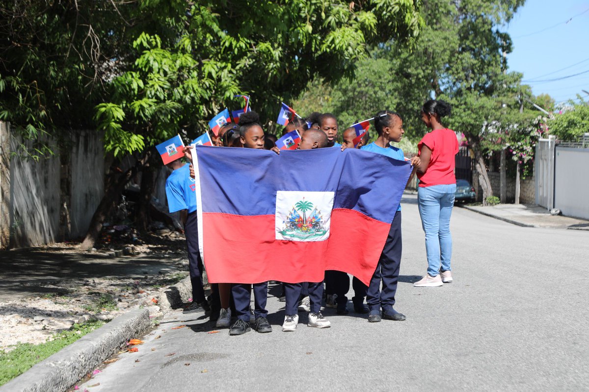 DFI_News's tweet photo. Get ready to wave those flags high! On May 18th, we’ll be celebrating the anniversary of the Haitian Flag 🎉🇭🇹

To kick off the excitement, we organized a joyful parade for our Agape students. Seeing their smiles and colorful flags brought so much joy to our hearts! #DFIMission https://t.co/5nsoAdA1c1