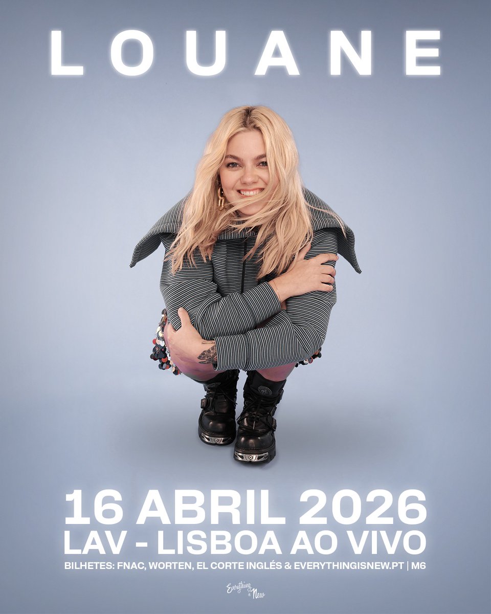 ticketlinept's tweet image. Ícone da música francesa (e uma das favoritas a ganhar a Eurovisão 2025), Louane chega a Lisboa no próximo ano para um concerto a não perder!

🗓️ 16 de abril de 2026
📍 LAV - Lisboa ao Vivo

🎟️ Bilhetes já à venda em ticketline.pt 

#ticketline #louane