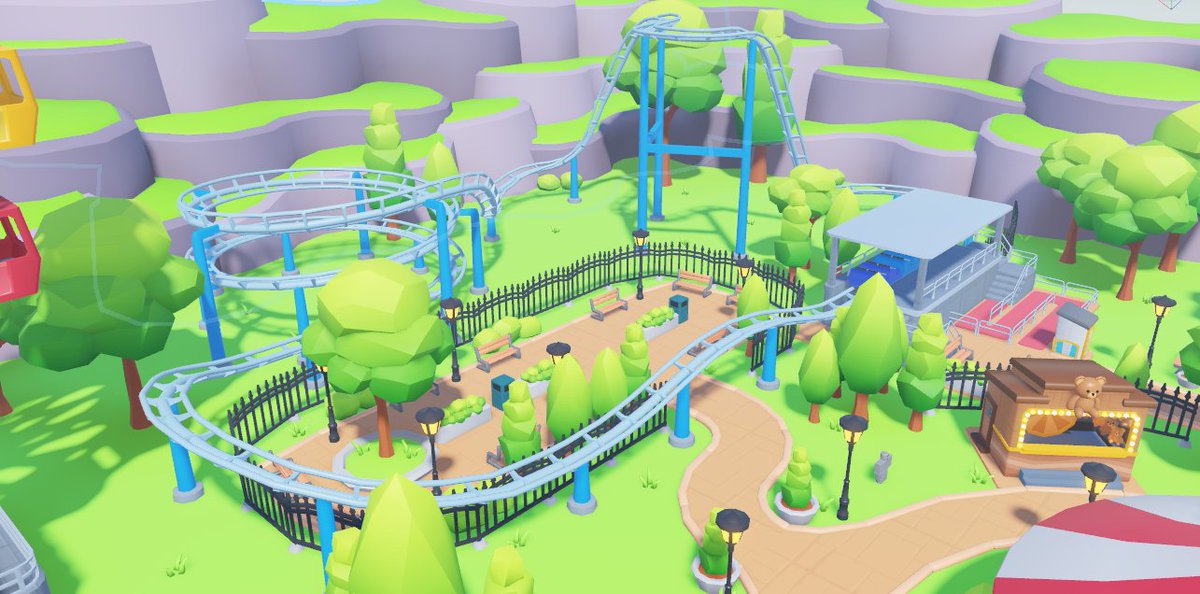 SplashedDev's tweet image. A sneak peak of a carnival/amusement park map I've done. 🎡🎠🌲 #RobloxDev #ROBLOX #RobloxStudio