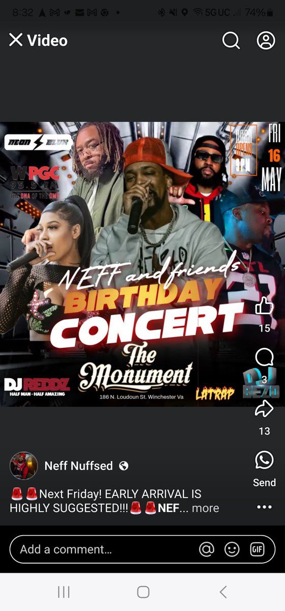 NeffNuffsed11's tweet photo. 🚨🚨🚨TONIGHT TONIGHT🚨🚨🚨WINCHESTER VA! We are at The Monument VA for NEFFS Birthday Bash EARLY ARRIVAL HIGHLY SUGGESTED!!!!! This will be one of those nights!!! Make sure you are in the building! This year has been big and tonight we  celebrate! See you there!!! 🔋🔋🔋🎬🎬🎬 https://t.co/eoCerCmIyE