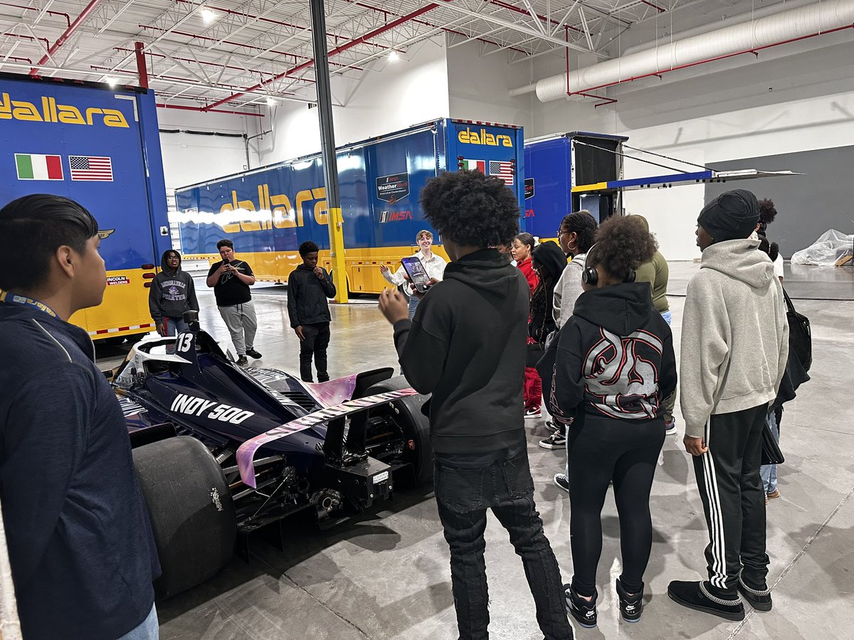 MrKennedyFCV's tweet photo. Ms Murff’s Automation &amp; Robotics classes took a trip to community partner @DallaraGroup in Speedway to see use of robotics in carbon fiber monocoque manufacturing.  Seeing some of the bump day action from the big screens at the track while eating lunch was fun too! @BelzerBears https://t.co/hxx8FzaIA8
