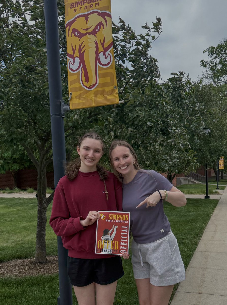 Grateful for an offer from Simpson Women’s Basketball after a great visit!! Thank you coach Niemuth and coach Urias! 🌩️🐘