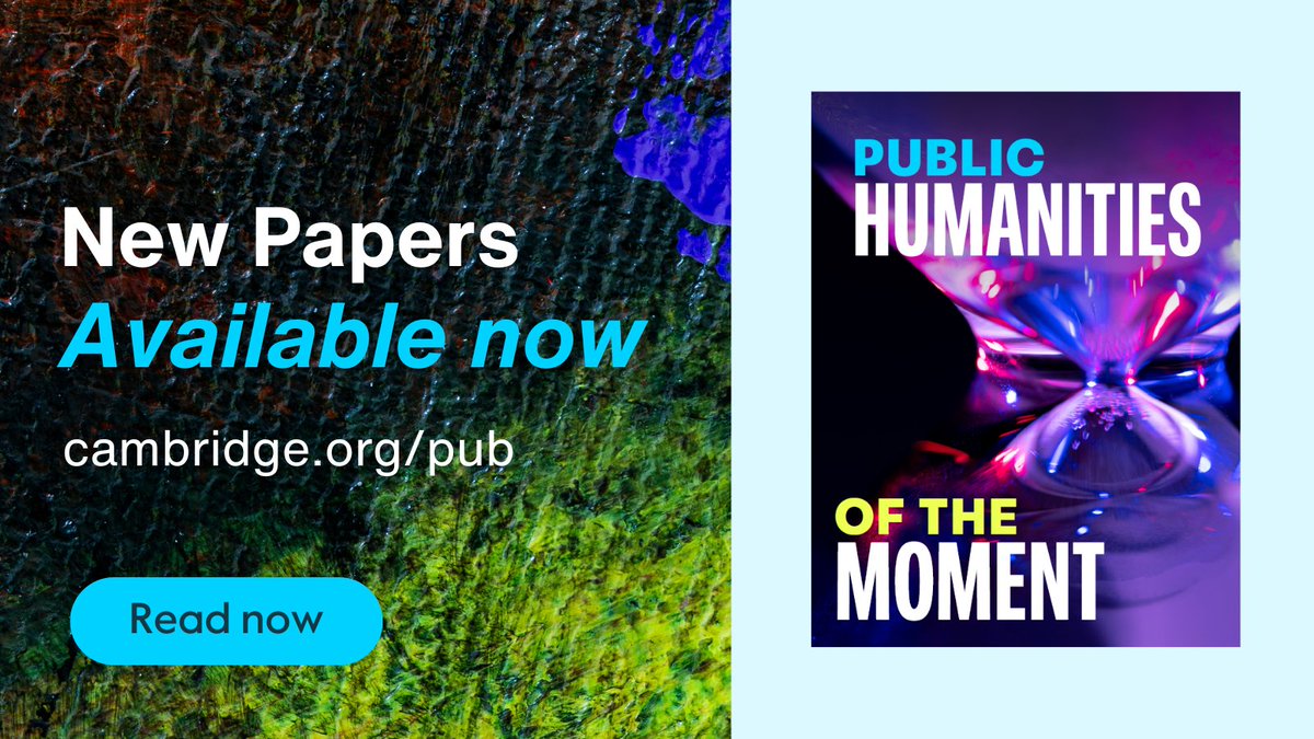 Cambridge University Press - History (@cambup_history) on Twitter photo A live part of public debate and policy-making, the #PublicHumanities Of the Moment section brings research-backed expertise to emerging and on-going topics through short articles written for a wide audience. Read now > cup.org/4gicMoc
<a href="/zoebulaitis/">Zoe Hope Bulaitis / @zoebulaitis.bsky.social</a> <a href="/DrJeffreyWilson/">Jeffrey R. Wilson</a> A live part of public debate and policy-making, the #PublicHumanities Of the Moment section brings research-backed expertise to emerging and on-going topics through short articles written for a wide audience. Read now > cup.org/4gicMoc
<a href="/zoebulaitis/">Zoe Hope Bulaitis / @zoebulaitis.bsky.social</a> <a href="/DrJeffreyWilson/">Jeffrey R. Wilson</a>