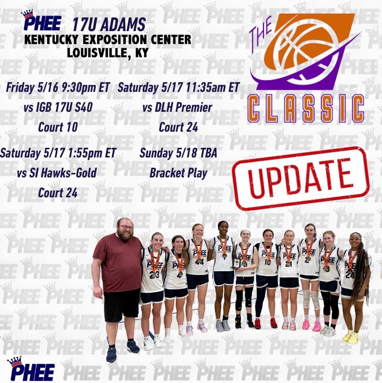 ‼️Updated schedule for the weekend <a href="/PheeElite/">Napheesa Collier Elite</a> <a href="/Coach_Adams92/">Anthony Adams</a>