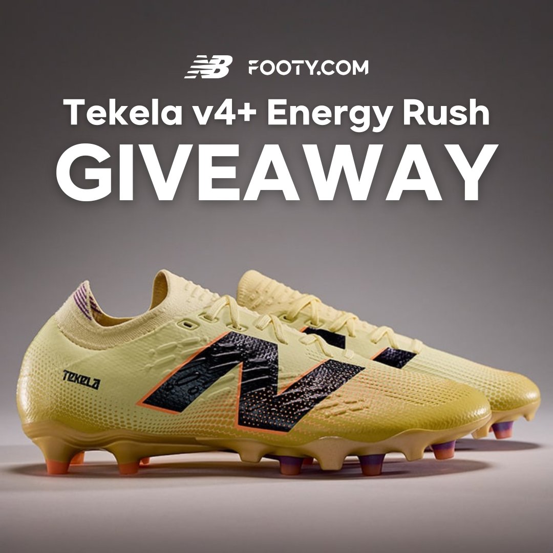 One lucky winner can get their hands on a pair of New Balance Tekela v4+ Elite from the Energy Rush Pack ⚡️

♥️ Like this post &amp; follow <a href="/footydotcom/">FOOTY.COM</a>.
🔁 Retweet this post.
💬 Comment your UK shoe size.
