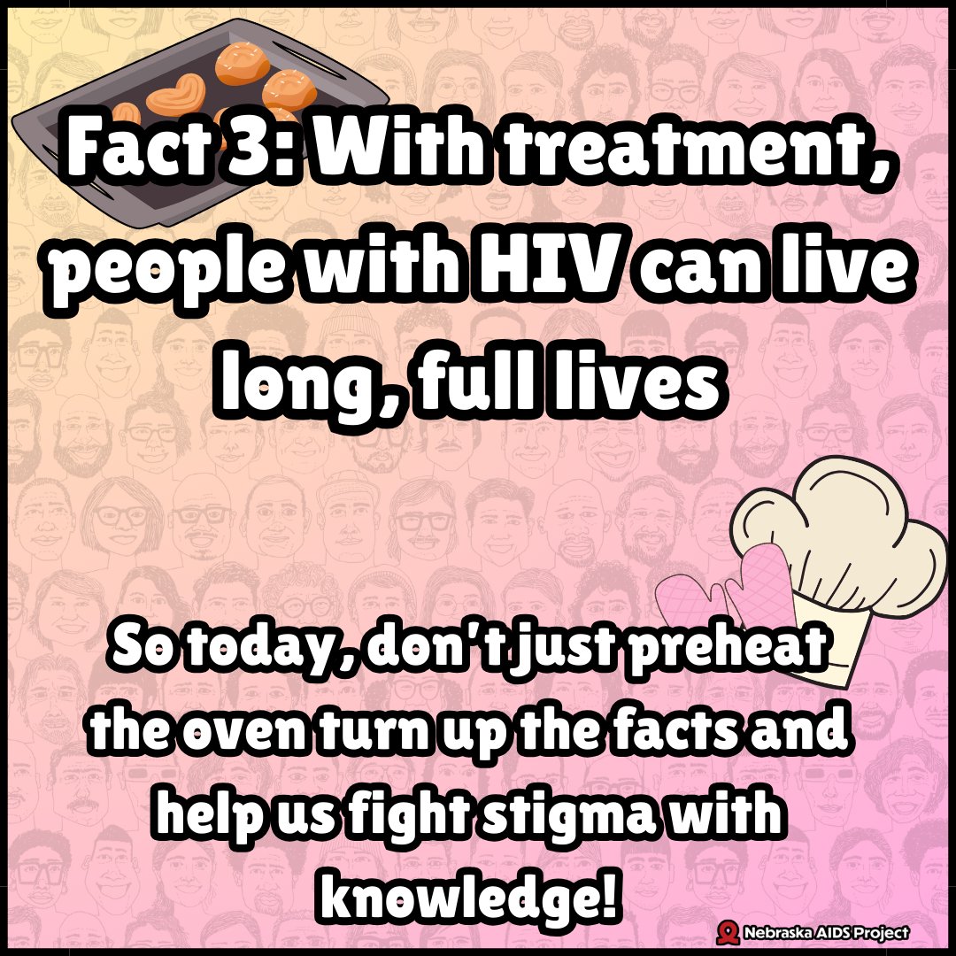 👩‍🍳On World Baking Day, we’re mixing it up with a batch of sweet facts about HIV!

#WorldBakingDay #HIVAwareness #WhipUpFacts #BakeTheStigmaAway #HIVFacts #UndetectableEqualsUntransmittable #BakeAndEducate #WorldBakingDay2025 #EndHIVStigma #Nebraska #NebraskaAIDSProject