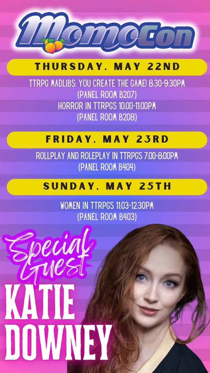 Come see me next weekend at #MomoCon in Atlanta NEXT WEEK! (May 22-25th)