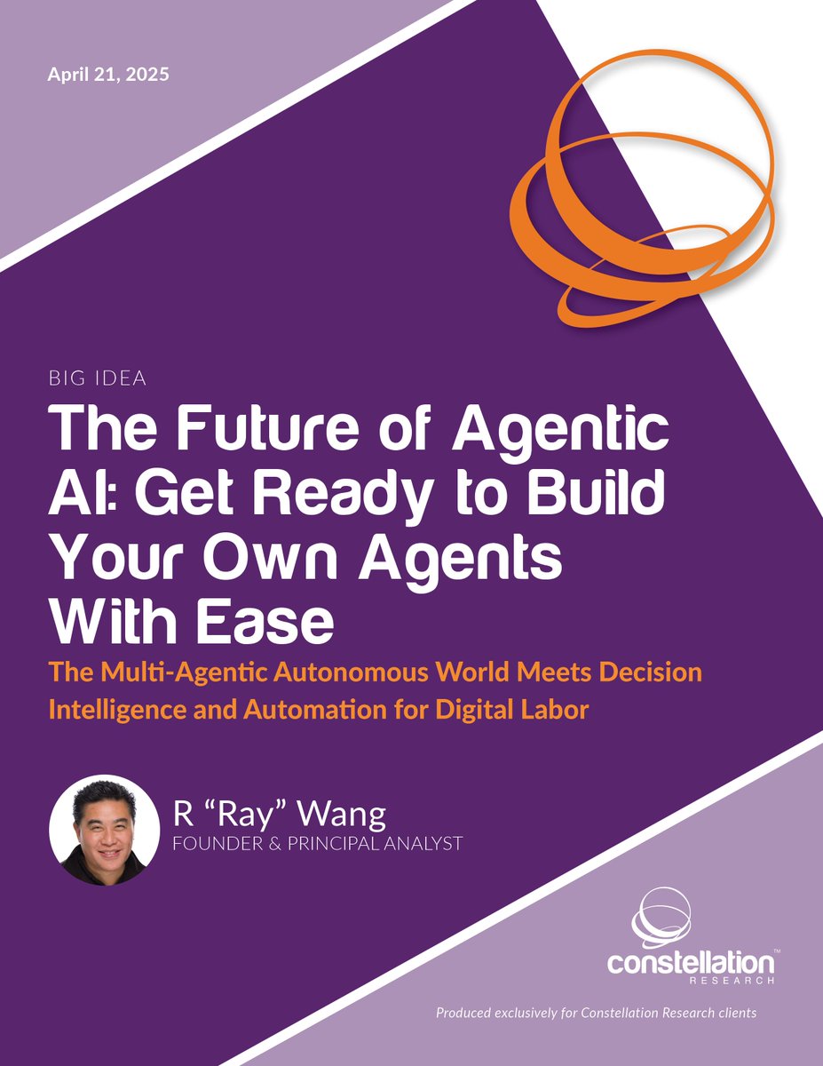 Holger Müller #EnterpriseAcceleration (@holgermu) on Twitter photo The Future of Agentic AI: Get Ready to Build Your Own Agents With Ease bit.ly/3Yer6rj Emerging use cases for agentic AI will drive cost reduction, improve operational efficiency & increase revenues. <a href="/rwang0/">R “Ray” Wang 王瑞光 #Cupertino #AI #Energy R.NFT</a> shares the latest thinking on #AgenticAI & the implications for The Future of Agentic AI: Get Ready to Build Your Own Agents With Ease bit.ly/3Yer6rj Emerging use cases for agentic AI will drive cost reduction, improve operational efficiency & increase revenues. <a href="/rwang0/">R “Ray” Wang 王瑞光 #Cupertino #AI #Energy R.NFT</a> shares the latest thinking on #AgenticAI & the implications for