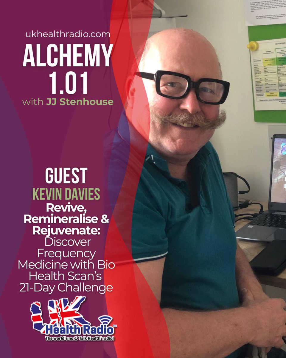 UK Health Radio™ (@ukhealthradio) on Twitter photo #Alchemy 1.01 with <a href="/jjstenhouse/">J J Stenhouse</a> on <a href="/ukhealthradio/">UK Health Radio™</a> - Frequency medicine meets digital tech with Bio Health Scan. Find out how the 21-day challenge can revive, remineralise and rejuvenate you with just a photograph.
👉🏼 🎧 bit.ly/4ksXK13 #wellbeingpodcast #ukhealthradio #Alchemy 1.01 with <a href="/jjstenhouse/">J J Stenhouse</a> on <a href="/ukhealthradio/">UK Health Radio™</a> - Frequency medicine meets digital tech with Bio Health Scan. Find out how the 21-day challenge can revive, remineralise and rejuvenate you with just a photograph.
👉🏼 🎧 bit.ly/4ksXK13 #wellbeingpodcast #ukhealthradio