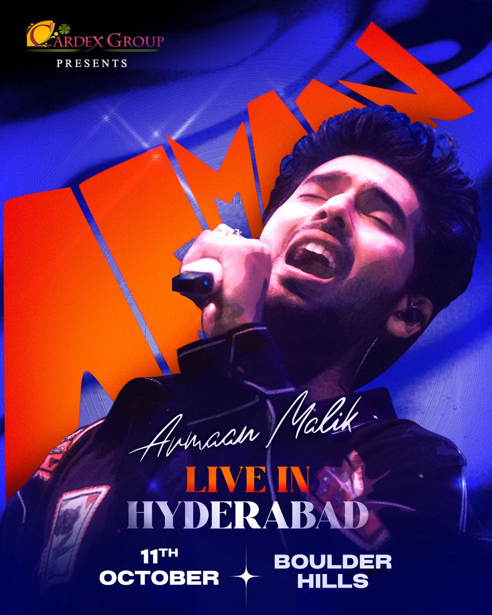 ArmaanMalik22's tweet photo. hi hyderabad, can’t wait to see you on october 11th 🧡 

new show, new vibes! grab your tickets tondaraga! 🏃‍♂️

tickets are live now: https://t.co/608YKcpOZD https://t.co/HfDWFQUc1o