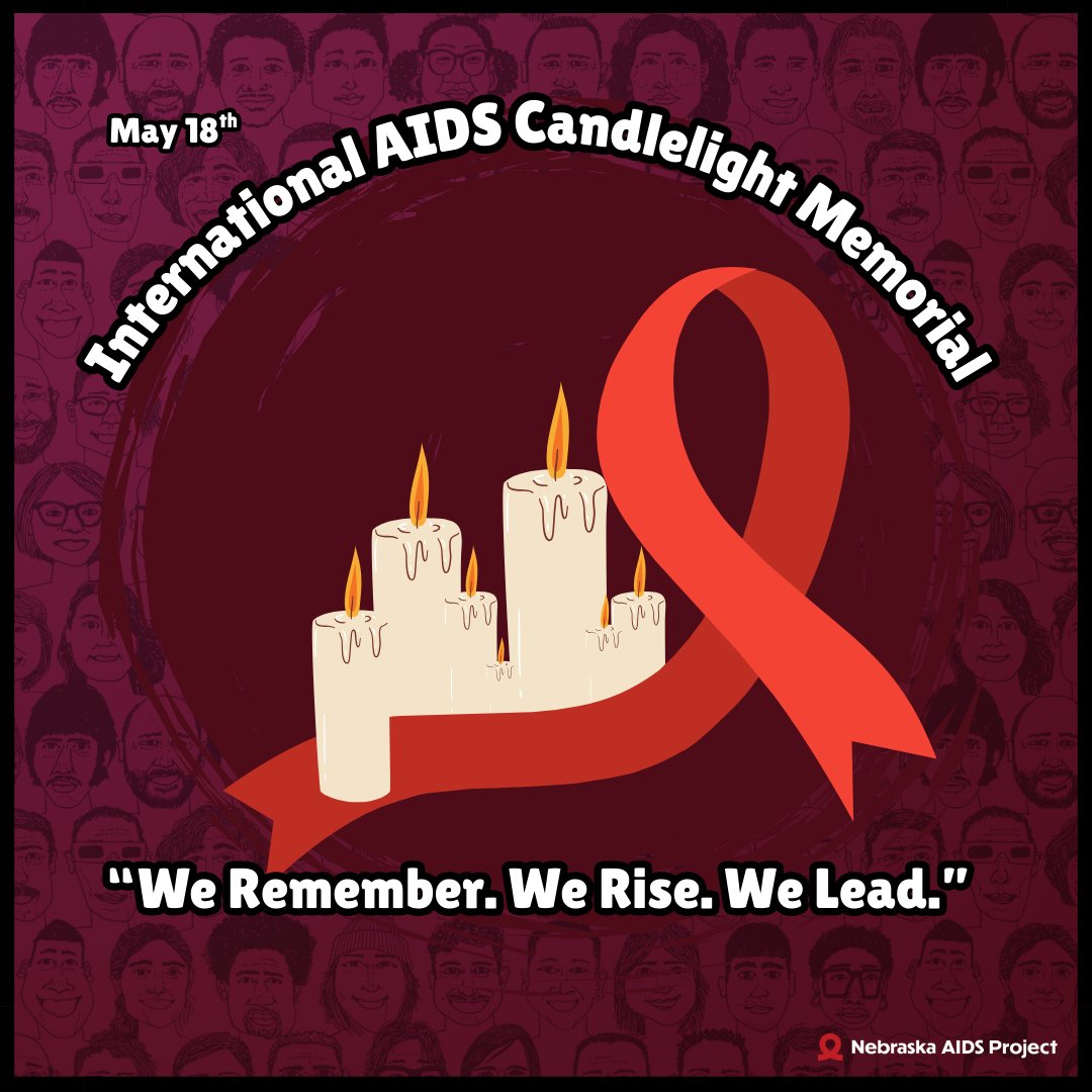🕯️This Sunday marks the International AIDS Candlelight Memorial a time to honor those we’ve lost, support those living with HIV, and reflect on the work still ahead.

#internationalaidscandlelightmemorial #IACM #HIVAIDSAwareness #HIVAIDS #NebraskaAIDSProject #Nebraska