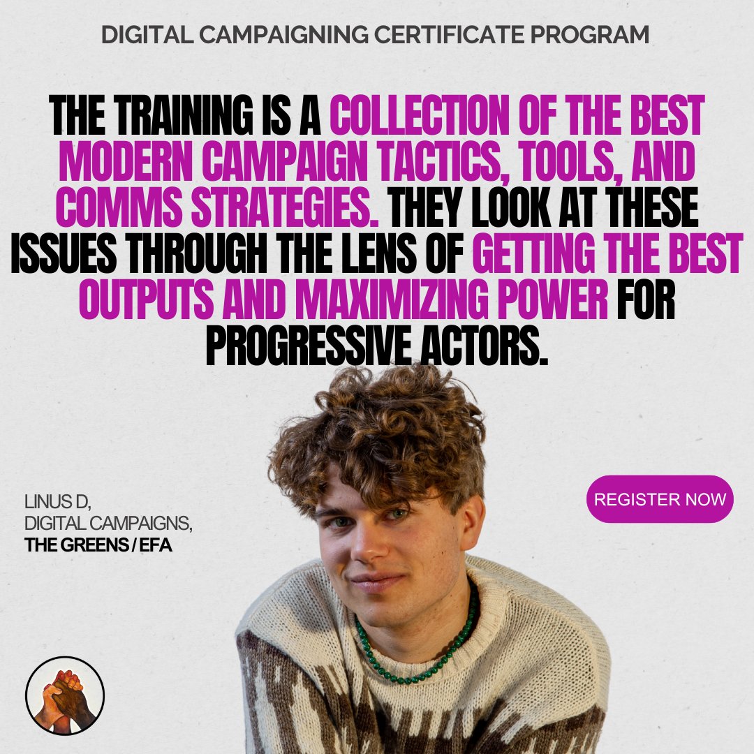 SMT (@socialmovetech) on Twitter photo SMT is recognizing graduates for their hard work, achieving certification in the 2024 Digital Campaigning Certificate Program - DCCP.
Special shoutout to <a href="/linusdolder/">Linus Dolder</a> from <a href="/FridayForFuture/">Fridays for Future Germany</a>.
Learn more & register:
…munity.socialmovementtechnologies.org/courses/digita… SMT is recognizing graduates for their hard work, achieving certification in the 2024 Digital Campaigning Certificate Program - DCCP.
Special shoutout to <a href="/linusdolder/">Linus Dolder</a> from <a href="/FridayForFuture/">Fridays for Future Germany</a>.
Learn more & register:
…munity.socialmovementtechnologies.org/courses/digita…