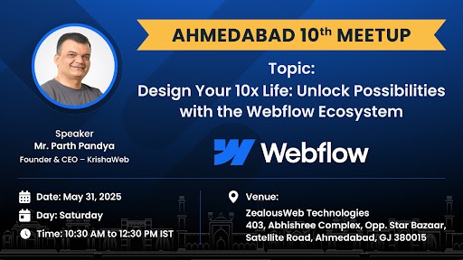 WebflowA's tweet photo. Webflow Ahmedabad’s 10th Meetup is HERE!

Design Your 10x Life: Unlock Possibilities with the Webflow Ecosystem

👤 Speaker: Mr. Parth Pandya, Founder &amp; CEO, @KrishaWeb 

📍 403, @ZealousWeb  

📅 Sat, 31 Mar | 🕥 10:30-12:30 PM IST.

👉 RSVP : https://t.co/Diaei4510V

@webflow https://t.co/PBW6rHKSag