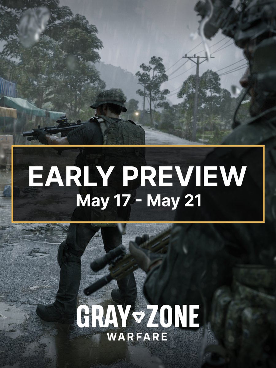 #WindsOfWar Early Preview Start Times

📅Date: May 17

⏲️Times:
8 AM PDT / 11 AM EDT / 12 PM BRT / 3 PM UTC / 4 PM BST / 5 PM CEST

Tune in and see what’s coming to #GrayZoneWarfare!