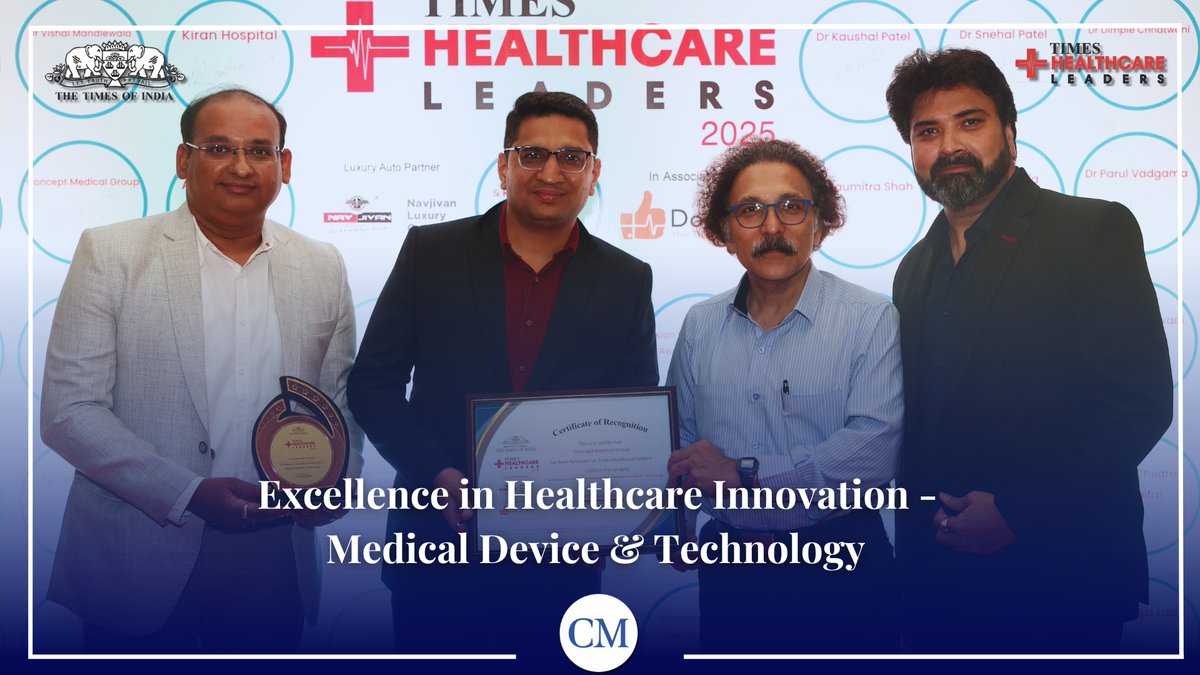 Honored with the Times Healthcare Leaders 2025 Award for Excellence in Healthcare Innovation—Medical Device &amp; Technology! 
Proud to keep advancing cardiac care at Concept Medical. 
#ConceptMedical 
#HealthcareInnovation 
#CardiacCare