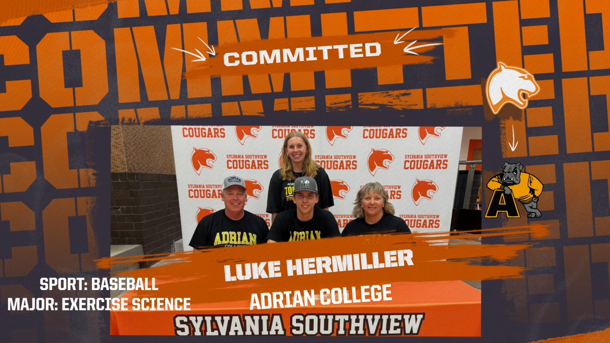 Congratulations to Luke Hermiller on taking the next step in his athletic and academic journey! Luke will be joining Adrian College to play baseball and pursue a degree in Exercise Science. #CougsUP