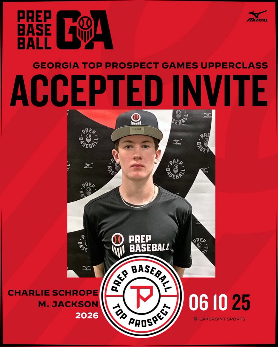 MJB (@mjagsbaseball) on Twitter photo Congratulations Charlie Schrope <a href="/CharlieSchrope_/">Charlie Schrope</a> on being selected to the <a href="/PrepBaseballGA/">Prep Baseball Georgia</a> Top Prospects (Upperclass) games 📈
We > Me 🐆
<a href="/Got_Des/">Des Stegall</a> Congratulations Charlie Schrope <a href="/CharlieSchrope_/">Charlie Schrope</a> on being selected to the <a href="/PrepBaseballGA/">Prep Baseball Georgia</a> Top Prospects (Upperclass) games 📈
We > Me 🐆
<a href="/Got_Des/">Des Stegall</a>