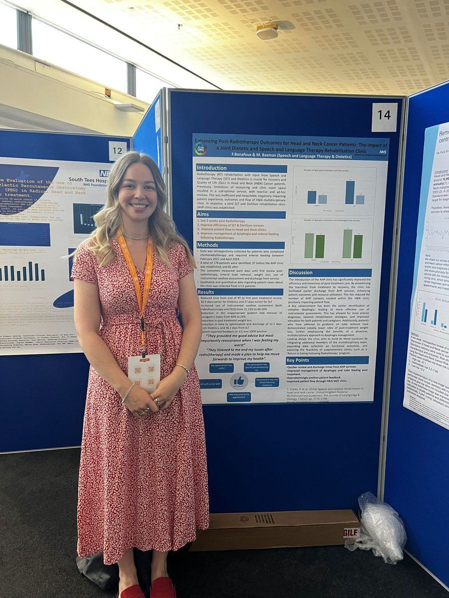 UHS Speech and Language Therapy (@uhs_slt) on Twitter photo One of our brilliant H&N SLTs <a href="/FreyaBonafoux/">Freybo</a> is excited to be at the <a href="/BAHNOOfficial/">BAHNO Head & Neck</a> conference today and sharing our SLT/Dietetic poster on the success of our Post Radiotherapy AHP Rehabilitation Clinic for patients with H&N Cancer ๐ฃ๏ธ
<a href="/HeadNeckCEN/">Head & Neck CEN</a> <a href="/RCSLT/">RCSLT ๐</a> <a href="/RCSLTResearch/">RCSLTResearch</a> <a href="/UHSFT/">University Hospital Southampton ๐</a> One of our brilliant H&N SLTs <a href="/FreyaBonafoux/">Freybo</a> is excited to be at the <a href="/BAHNOOfficial/">BAHNO Head & Neck</a> conference today and sharing our SLT/Dietetic poster on the success of our Post Radiotherapy AHP Rehabilitation Clinic for patients with H&N Cancer ๐ฃ๏ธ
<a href="/HeadNeckCEN/">Head & Neck CEN</a> <a href="/RCSLT/">RCSLT ๐</a> <a href="/RCSLTResearch/">RCSLTResearch</a> <a href="/UHSFT/">University Hospital Southampton ๐</a>