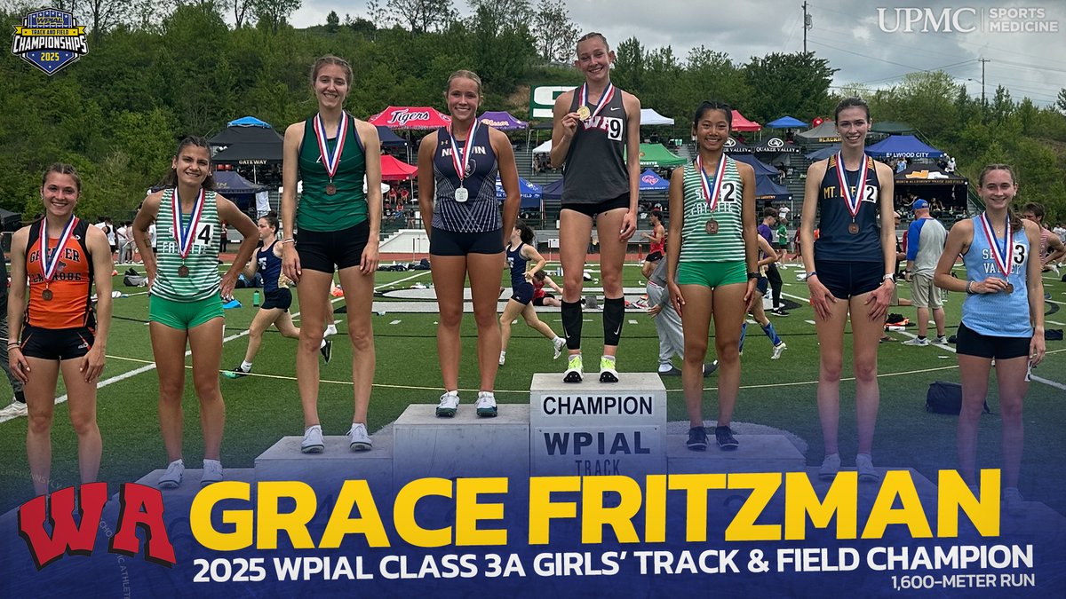 WPIAL (@wpial7) on Twitter photo ๐๐๐๐ ๐๐๐๐๐/<a href="/UPMCSportsMed/">UPMC Sports Medicine</a> ๐๐ฅ๐๐ฌ๐ฌ ๐๐ ๐๐ข๐ซ๐ฅ๐ฌ' ๐๐ซ๐๐๐ค & ๐
๐ข๐๐ฅ๐ ๐๐ก๐๐ฆ๐ฉ๐ข๐จ๐ง - ๐,๐๐๐-๐๐๐ญ๐๐ซ ๐๐ฎ๐ง
๐ฅ Grace Fritzman, <a href="/WestASports/">West A Athletics</a> - 4:55.65
๐ฅ Annie Czajkowski, <a href="/norwinathletics/">Norwin Athletics</a> - 4:57.92
๐ฅ Angela Zeng, <a href="/sflionssports/">South Fayette Sports</a> - 4:59.13
#WPIAL | ๐โโ๏ธ๐ ๐๐๐๐ ๐๐๐๐๐/<a href="/UPMCSportsMed/">UPMC Sports Medicine</a> ๐๐ฅ๐๐ฌ๐ฌ ๐๐ ๐๐ข๐ซ๐ฅ๐ฌ' ๐๐ซ๐๐๐ค & ๐
๐ข๐๐ฅ๐ ๐๐ก๐๐ฆ๐ฉ๐ข๐จ๐ง - ๐,๐๐๐-๐๐๐ญ๐๐ซ ๐๐ฎ๐ง
๐ฅ Grace Fritzman, <a href="/WestASports/">West A Athletics</a> - 4:55.65
๐ฅ Annie Czajkowski, <a href="/norwinathletics/">Norwin Athletics</a> - 4:57.92
๐ฅ Angela Zeng, <a href="/sflionssports/">South Fayette Sports</a> - 4:59.13
#WPIAL | ๐โโ๏ธ๐