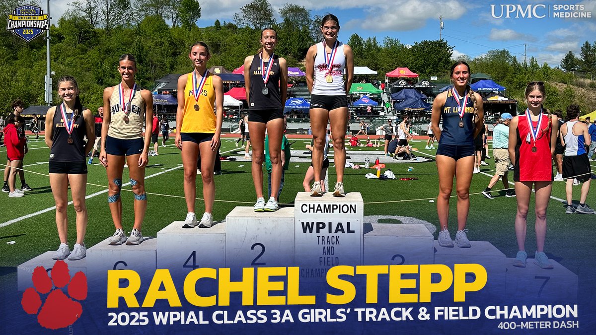 WPIAL (@wpial7) on Twitter photo ๐๐๐๐ ๐๐๐๐๐/<a href="/UPMCSportsMed/">UPMC Sports Medicine</a> ๐๐ฅ๐๐ฌ๐ฌ ๐๐ ๐๐ข๐ซ๐ฅ๐ฌ' ๐๐ซ๐๐๐ค & ๐
๐ข๐๐ฅ๐ ๐๐ก๐๐ฆ๐ฉ๐ข๐จ๐ง - ๐๐๐-๐๐๐ญ๐๐ซ ๐๐๐ฌ๐ก
๐ฅ Rachel Stepp, <a href="/MoonTigersAD/">Moon Area Tigers</a> - 55.54
๐ฅ Isabella Costa, <a href="/NATigerAthletic/">NATigers</a> - 55.96
๐ฅ Melani Schmidt, <a href="/norwinathletics/">Norwin Athletics</a> - 56.54
#WPIAL | ๐โโ๏ธ๐ ๐๐๐๐ ๐๐๐๐๐/<a href="/UPMCSportsMed/">UPMC Sports Medicine</a> ๐๐ฅ๐๐ฌ๐ฌ ๐๐ ๐๐ข๐ซ๐ฅ๐ฌ' ๐๐ซ๐๐๐ค & ๐
๐ข๐๐ฅ๐ ๐๐ก๐๐ฆ๐ฉ๐ข๐จ๐ง - ๐๐๐-๐๐๐ญ๐๐ซ ๐๐๐ฌ๐ก
๐ฅ Rachel Stepp, <a href="/MoonTigersAD/">Moon Area Tigers</a> - 55.54
๐ฅ Isabella Costa, <a href="/NATigerAthletic/">NATigers</a> - 55.96
๐ฅ Melani Schmidt, <a href="/norwinathletics/">Norwin Athletics</a> - 56.54
#WPIAL | ๐โโ๏ธ๐
