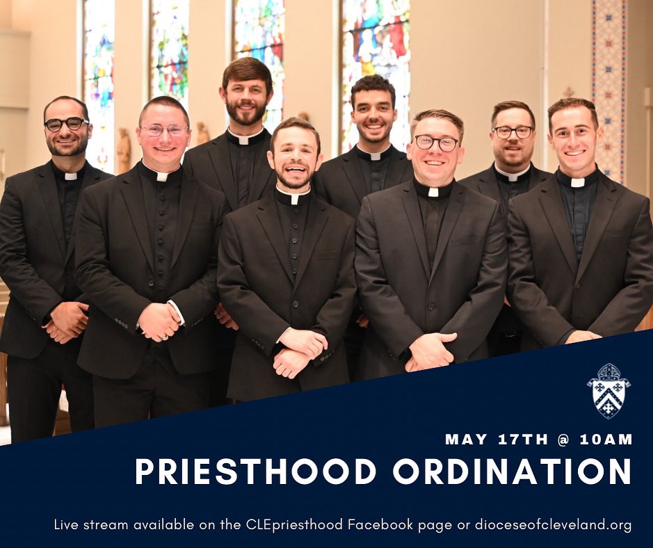 Tomorrow is the day! Please keep these 8 men in your prayers as they enter final preparations for their ordination to the priesthood. 

Join us tomorrow at 10am at the Cathedral of St. John the Evangelist in person or via livestream on our Facebook page or the diocesan YouTube