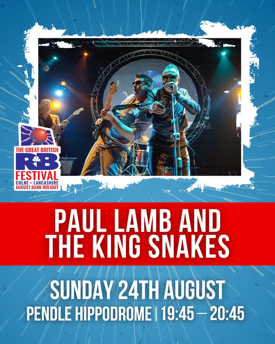 Great British Rhythm & Blues Festival (@colneblues) on Twitter photo ARTIST ANNOUNCEMENT... Paul Lamb & The King Snakes! π₯
π <a href="/pendlehippo/">Pendle Hippodrome</a>
ποΈ Sunday 24th August
β° 19:45 - 20:45
Expect a wonderful mix of real blues, boogie & swing!
Get your tickets here β¬οΈ
bluesfestival.co.uk/tickets/ ARTIST ANNOUNCEMENT... Paul Lamb & The King Snakes! π₯
π <a href="/pendlehippo/">Pendle Hippodrome</a>
ποΈ Sunday 24th August
β° 19:45 - 20:45
Expect a wonderful mix of real blues, boogie & swing!
Get your tickets here β¬οΈ
bluesfestival.co.uk/tickets/