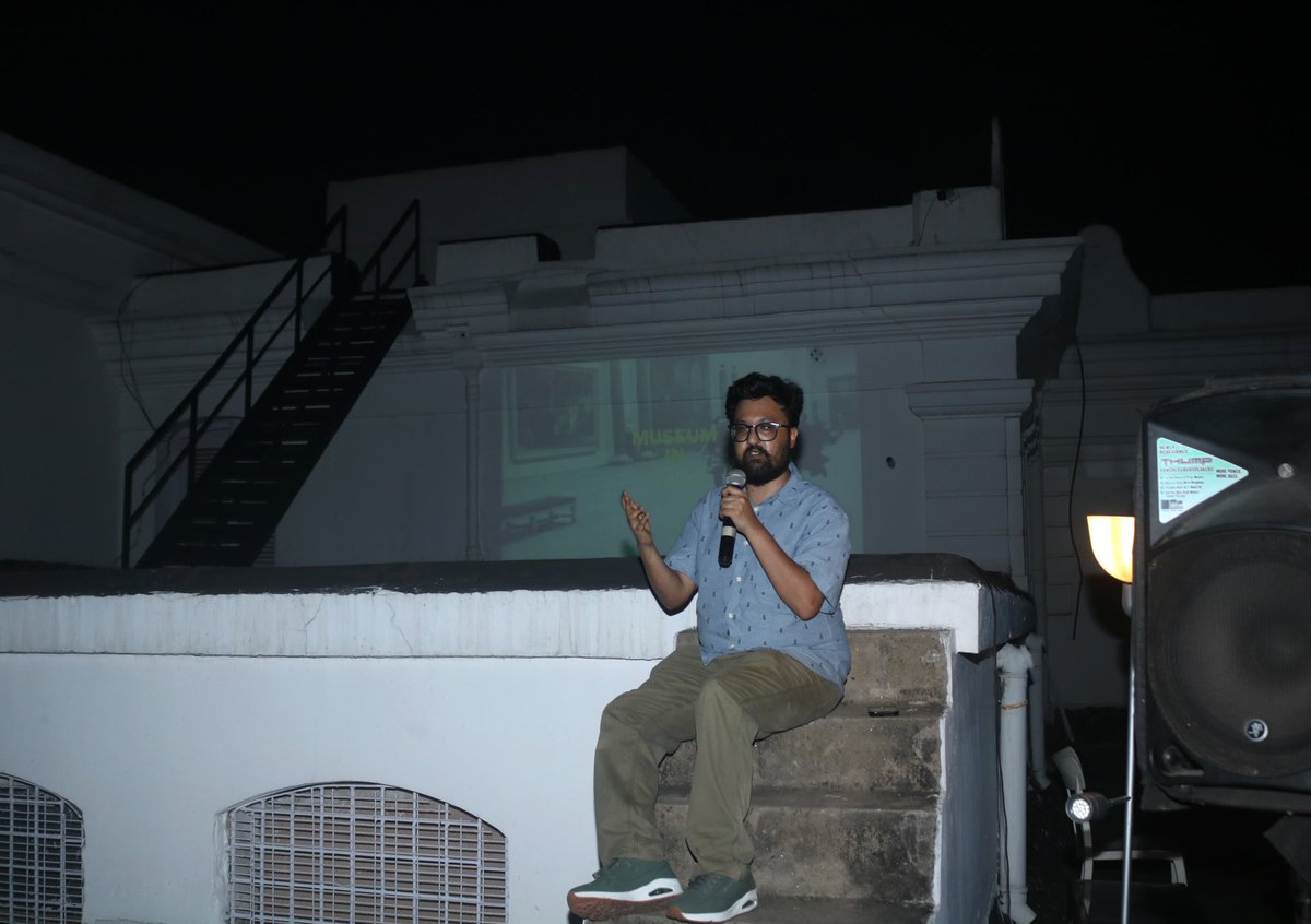 IndianMuseumKol's tweet photo. 16 May 2025 | Indian Museum, Kolkata and @DAGworld  hosted “A Museum of One’s Own”. 

A terrace screening of Khandakar Ohida’s Dream Your Museum followed by a discussion with Shubham Roy Choudhury highlighted how personal collections enrich national archives

#EkDeshEkDhadkan 🇮🇳 https://t.co/E7XjdGTH9H