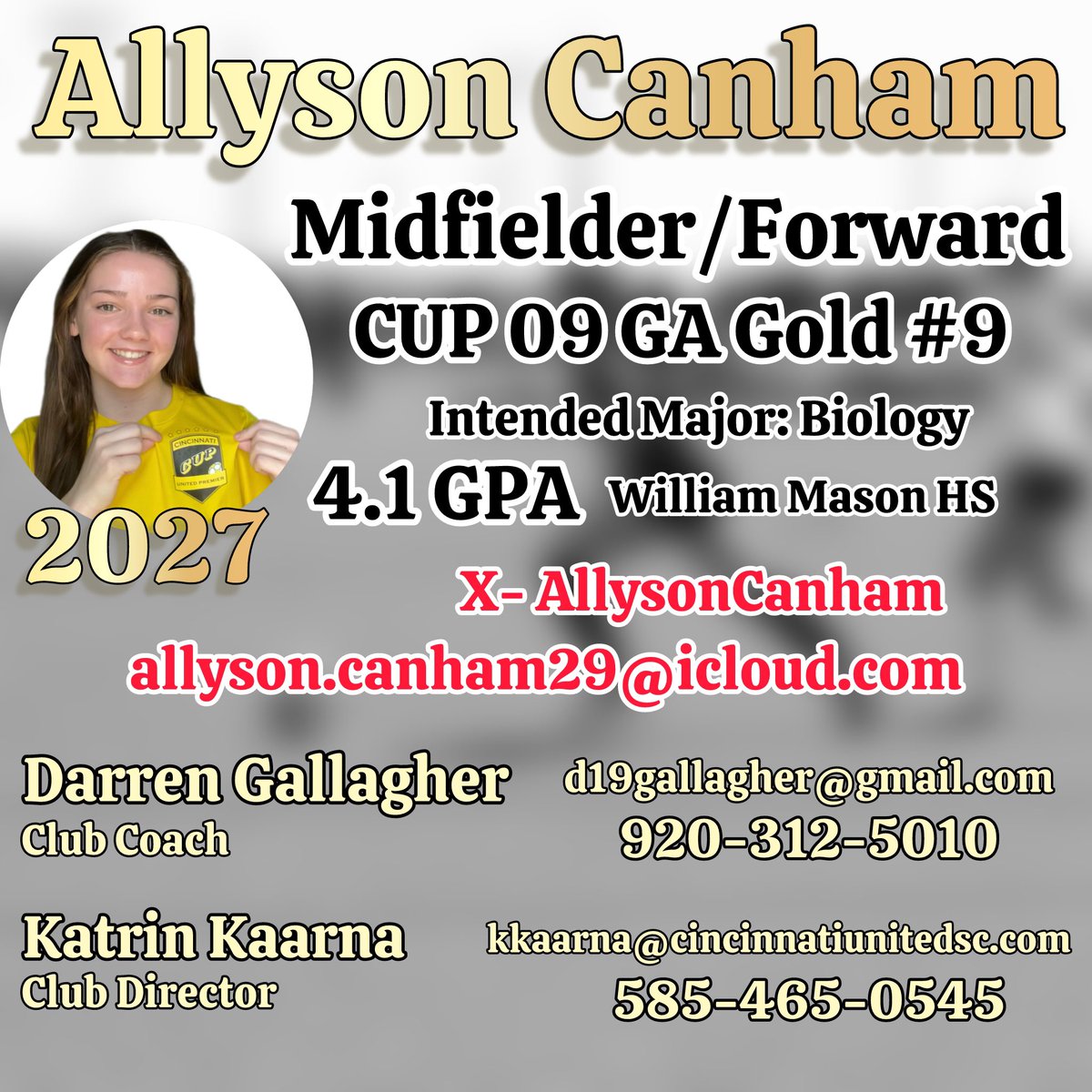 Allyson Canham 2027 (@allysoncanham) on Twitter photo Less than one month until June 15th!⌛️
<a href="/ImYouthSoccer/">ECNL/GA/Recruiting/College Soccer</a> <a href="/ImCollegeSoccer/">College Soccer Truth ™</a> <a href="/PrepSoccer/">Prep Soccer ⚽️</a> <a href="/GAcademyLeague/">Girls Academy</a> Less than one month until June 15th!⌛️
<a href="/ImYouthSoccer/">ECNL/GA/Recruiting/College Soccer</a> <a href="/ImCollegeSoccer/">College Soccer Truth ™</a> <a href="/PrepSoccer/">Prep Soccer ⚽️</a> <a href="/GAcademyLeague/">Girls Academy</a>