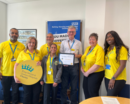 SupportHospital's tweet photo. Huge congrats to our amazing Community Fundraiser, Torren Mahmut, for winning a 'You Made a Difference award' presented by our Trust CEO. Our charity team was proud to be there cheering you on. Well done, Torren! ๐ #YouMadeADifference #TeamCharity #BHRUT #NHS #NHSCharity https://t.co/1CKOezPpHz