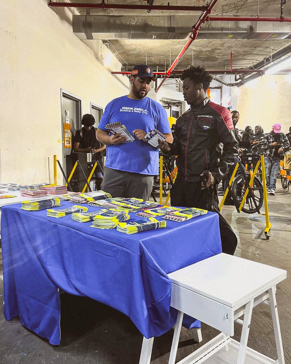 RideJOCO's tweet photo. Big thanks to @nyc_dot for teaming up with us at one of our JOCO concierges! 
Safety is at the core of everything we do, and this event was all about equipping riders with the tools and knowledge to stay protected on the road. 🚲💙
We shared essential riding tips and pizza! 🍕✅ https://t.co/30wPfiGPFK