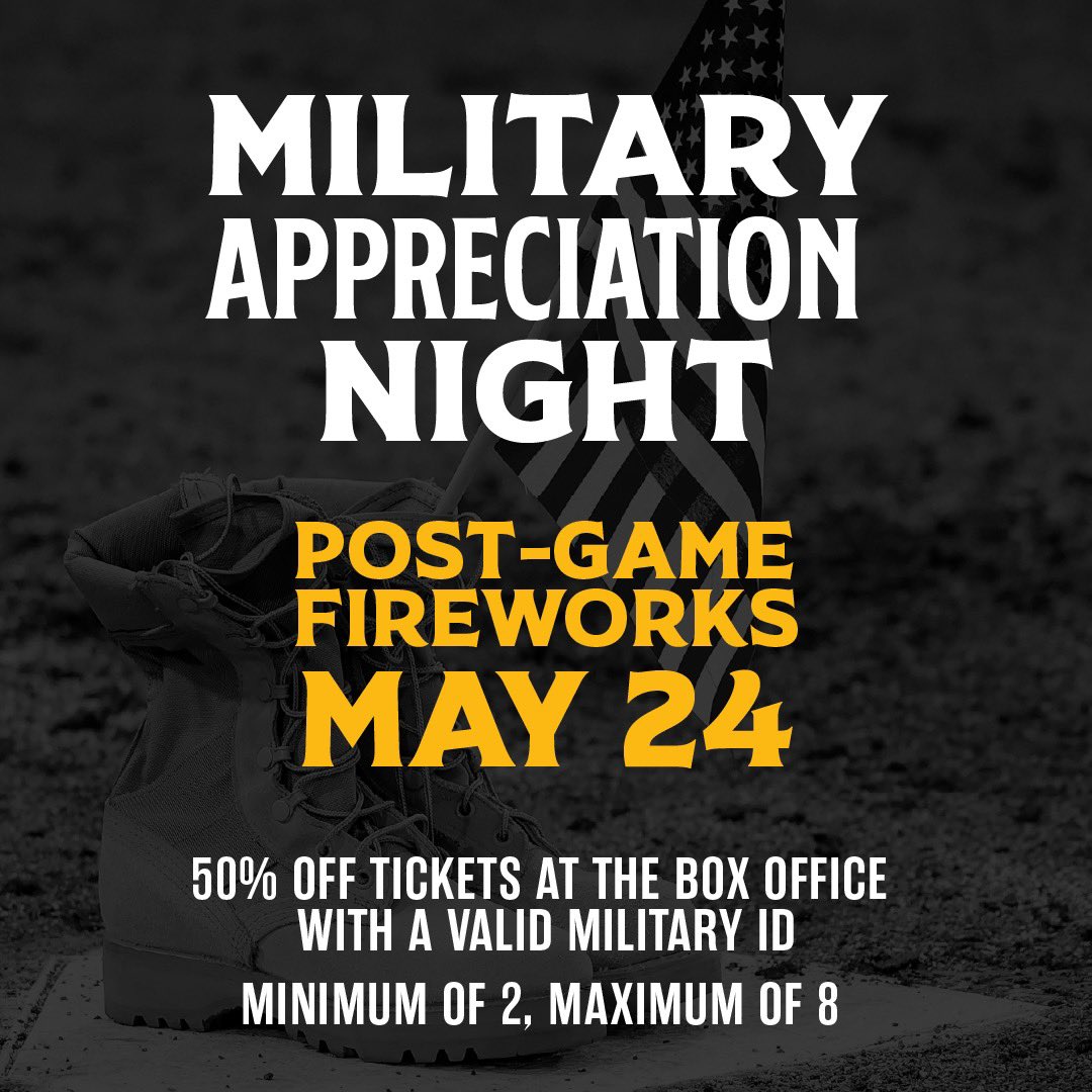 Military Appreciation Night is an incredible opportunity to honor and salute members of our military and share our gratitude for their service and sacrifice. Join us to honor those who are serving and have served on May 24th at the <a href="/BallparkatAFS/">The Ballpark at America First Square</a>!
