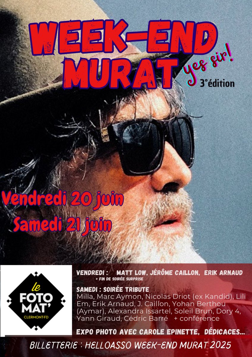 pierrotJLM's tweet photo. @EmilieRadioFr  après Fip, un petit coup de main promo? 
Expo Carole Épinette, concerts, conférence, film #clermont #clermontferrand 20 21 juin
#musique #photographie #festival

https://t.co/f6moTfI19F https://t.co/vImEjCpWNH
