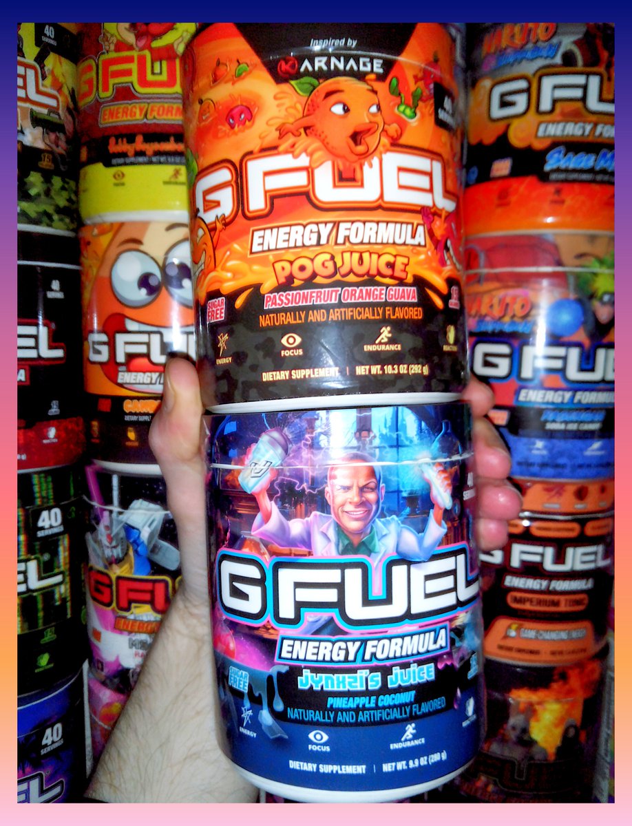 DeadshotCody's tweet photo. WAIT! Is it FUELDAY or FRIDAY🤔

IT'S BOTH BABY! Indulge in this juicy #GFUEL mix and fuel your Friday now!

⚡1/2 Scoop of POG JUICE⚡
⚡1/2 Scoop of JYNXZI'S JUICE⚡

@GFuelEnergy @Drkscorpion77 https://t.co/1wFGhGLLvR