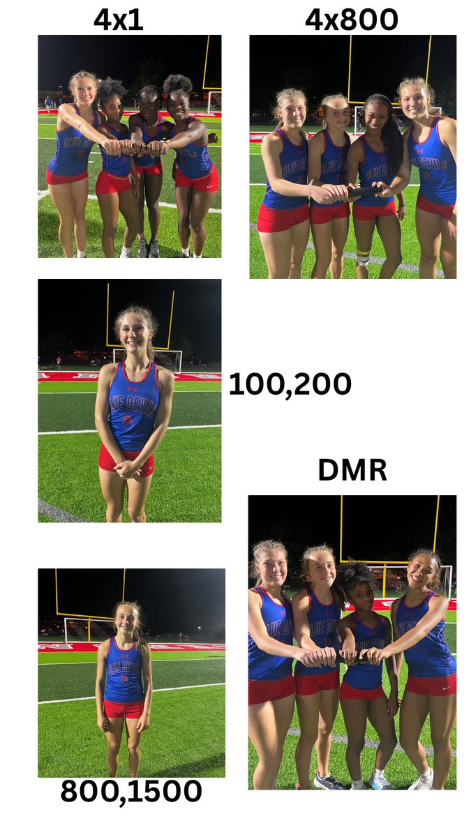 Congratulations to our Automatic state qualifiers ticket punched. Great work ladies. 8 events!!!!!!!
100m 
200m
1500m 
800m
4x1
4x2
4x8 
DMR
*unofficial until later 1500m (Dylan)*